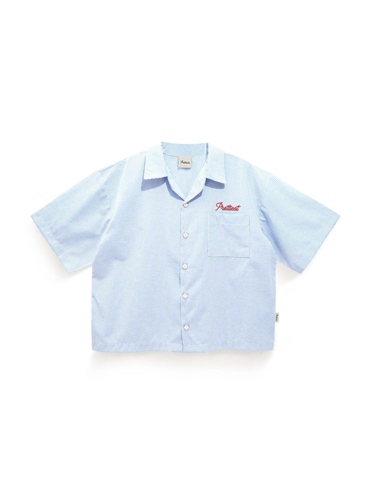 Prettiest® SS25 CUBAN COLLAR POLO (BLUE OXFORD STRIPE)