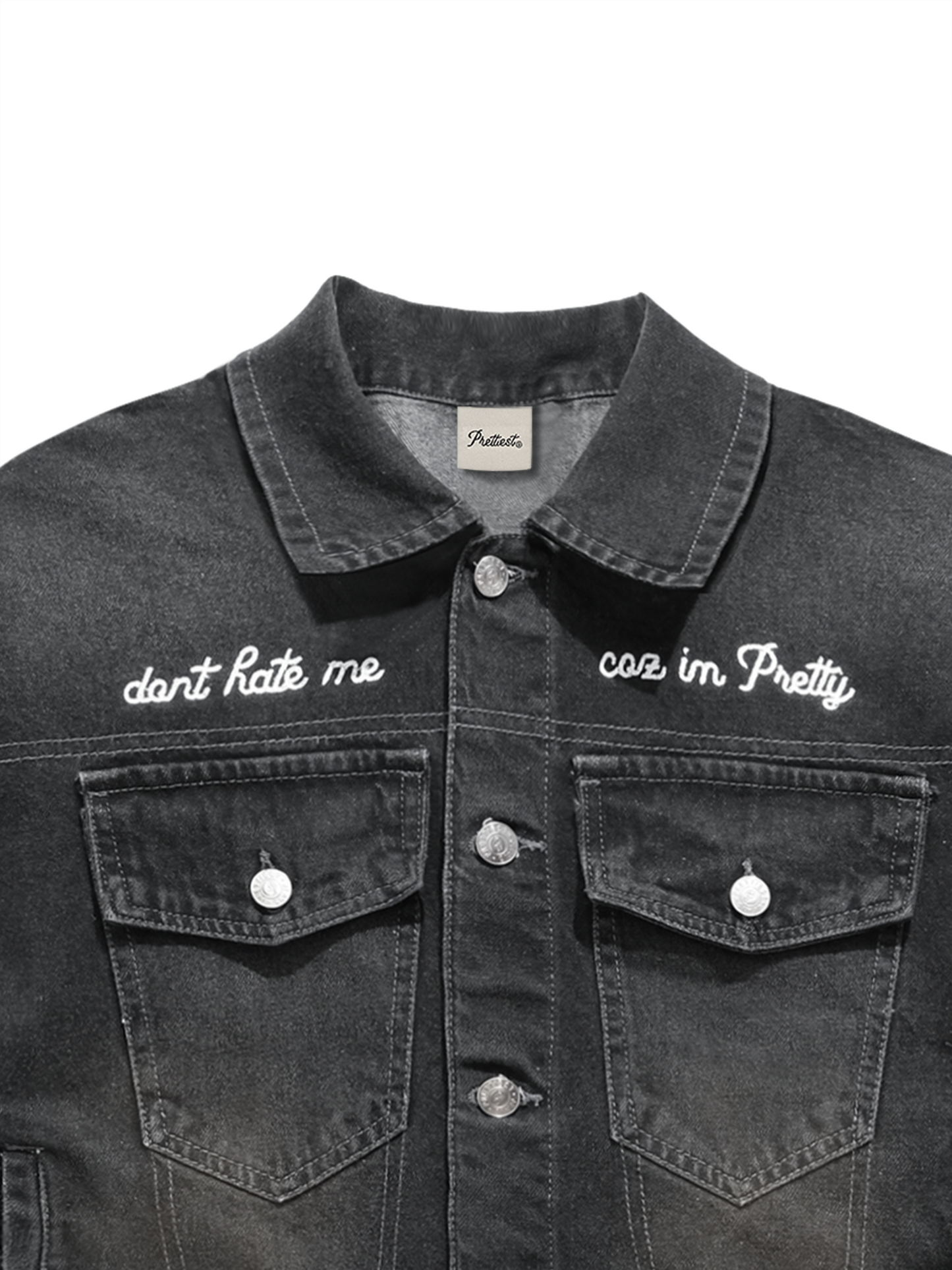 SS25 Prettiest® 'GENES' DENIM JACKET (CHARCOAL)
