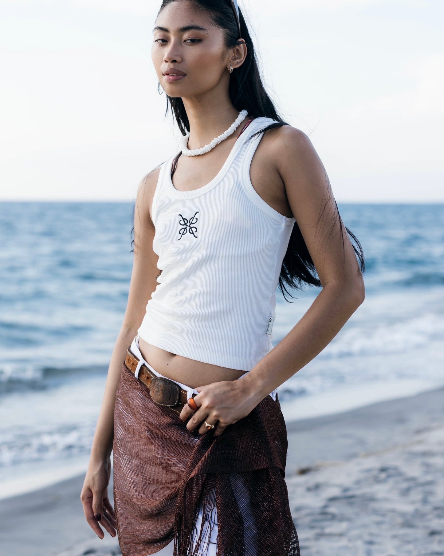 SS25 WOMENS MONOGRAM TANKTOP (BONE)