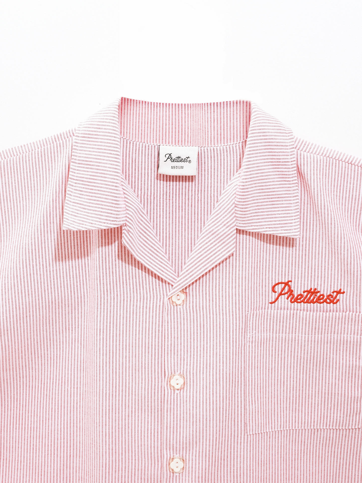 Prettiest® SS25 CUBAN COLLAR POLO (RED OXFORD STRIPE)