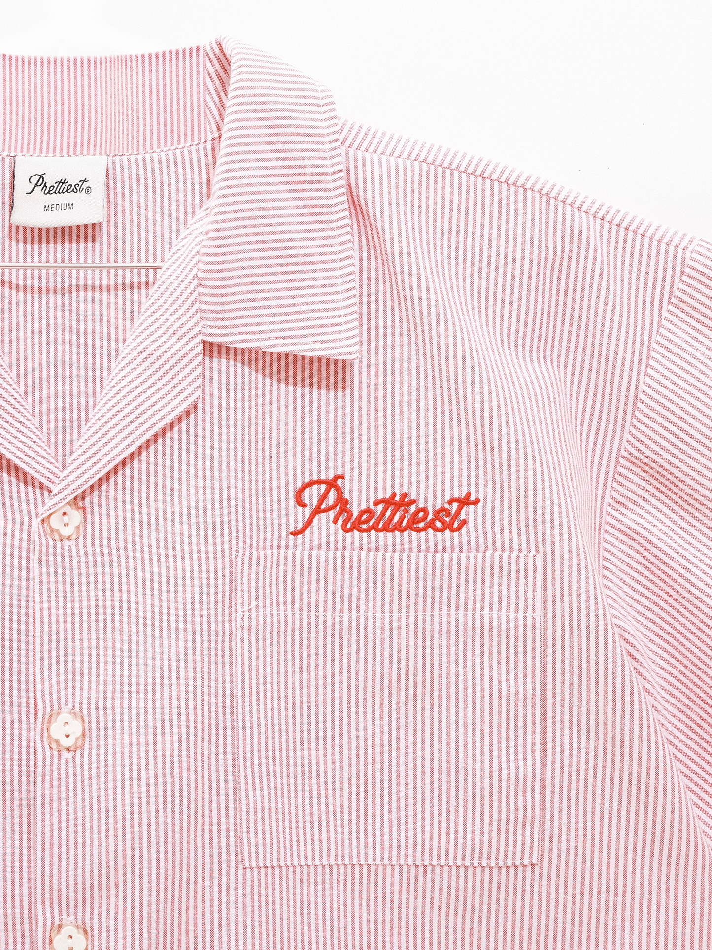 Prettiest® SS25 CUBAN COLLAR POLO (RED OXFORD STRIPE)