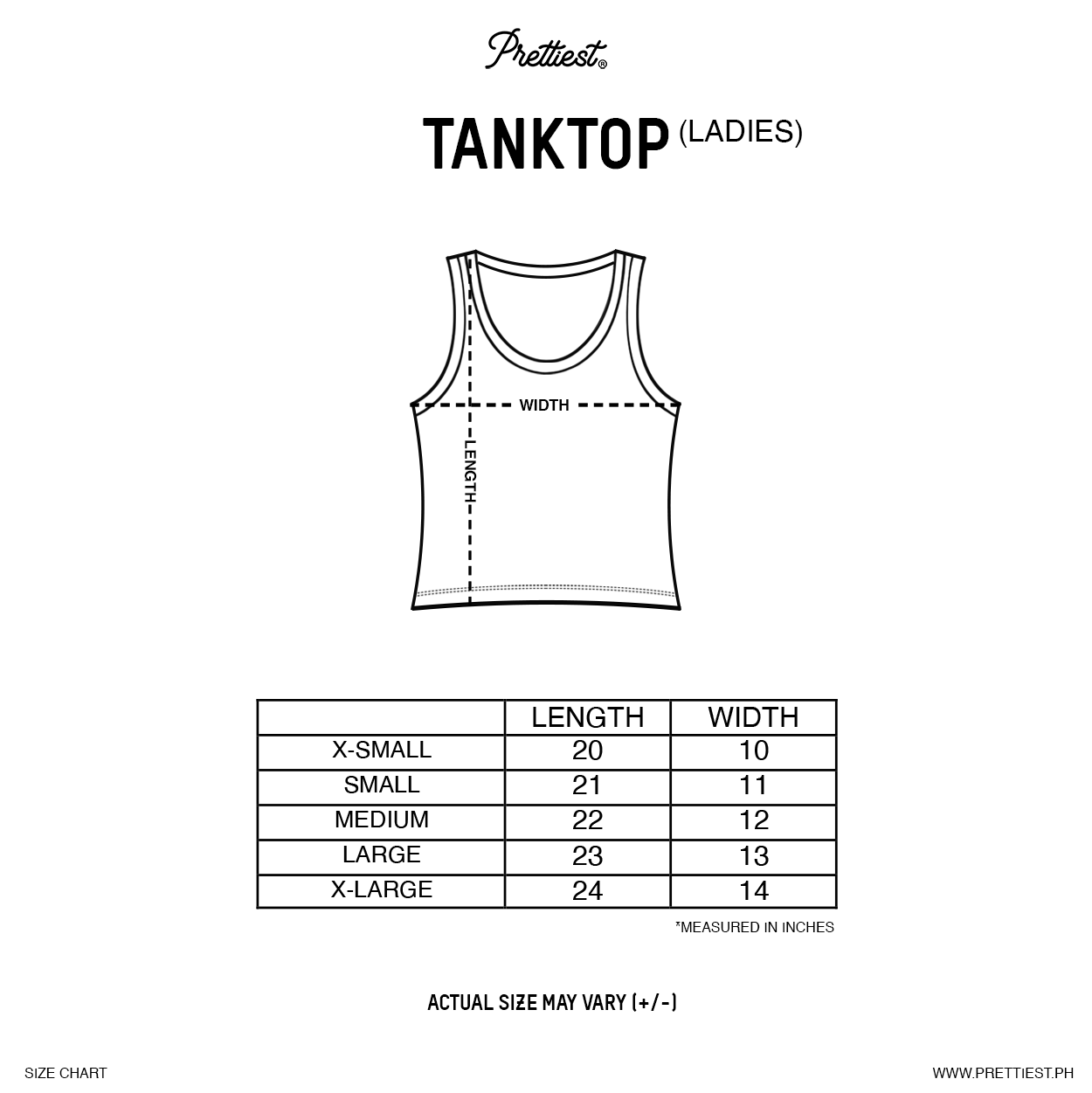 Prettiest® SS25 MONOGRAM TANKTOP WOMEN (BLACK)