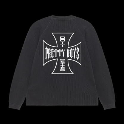 WAFFLE KNIT L/S