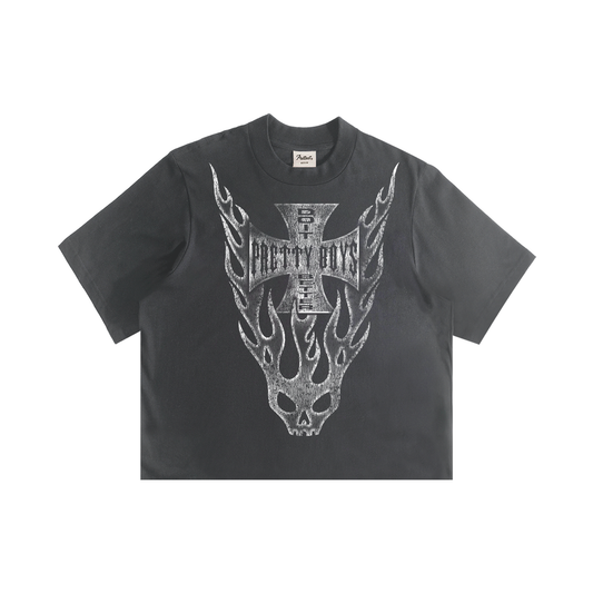 'FLAMING CHOPPA' BOXY TEE