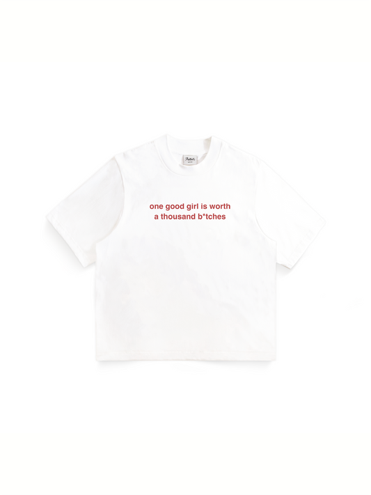 'ONE GOOD GIRL' CLASSIC TEE IN WHITE