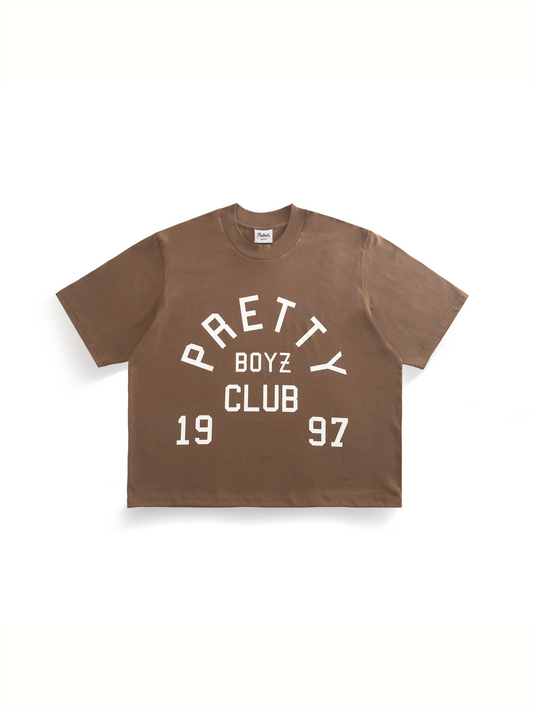 '97' BOXY CROP TEE IN BROWN