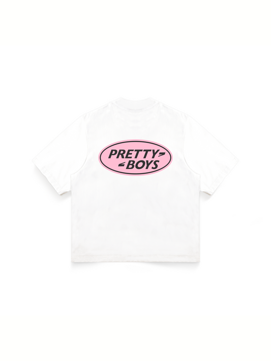 Prettiest® SS25 'PINK BADGE' CLASSIC TEE (WHITE)