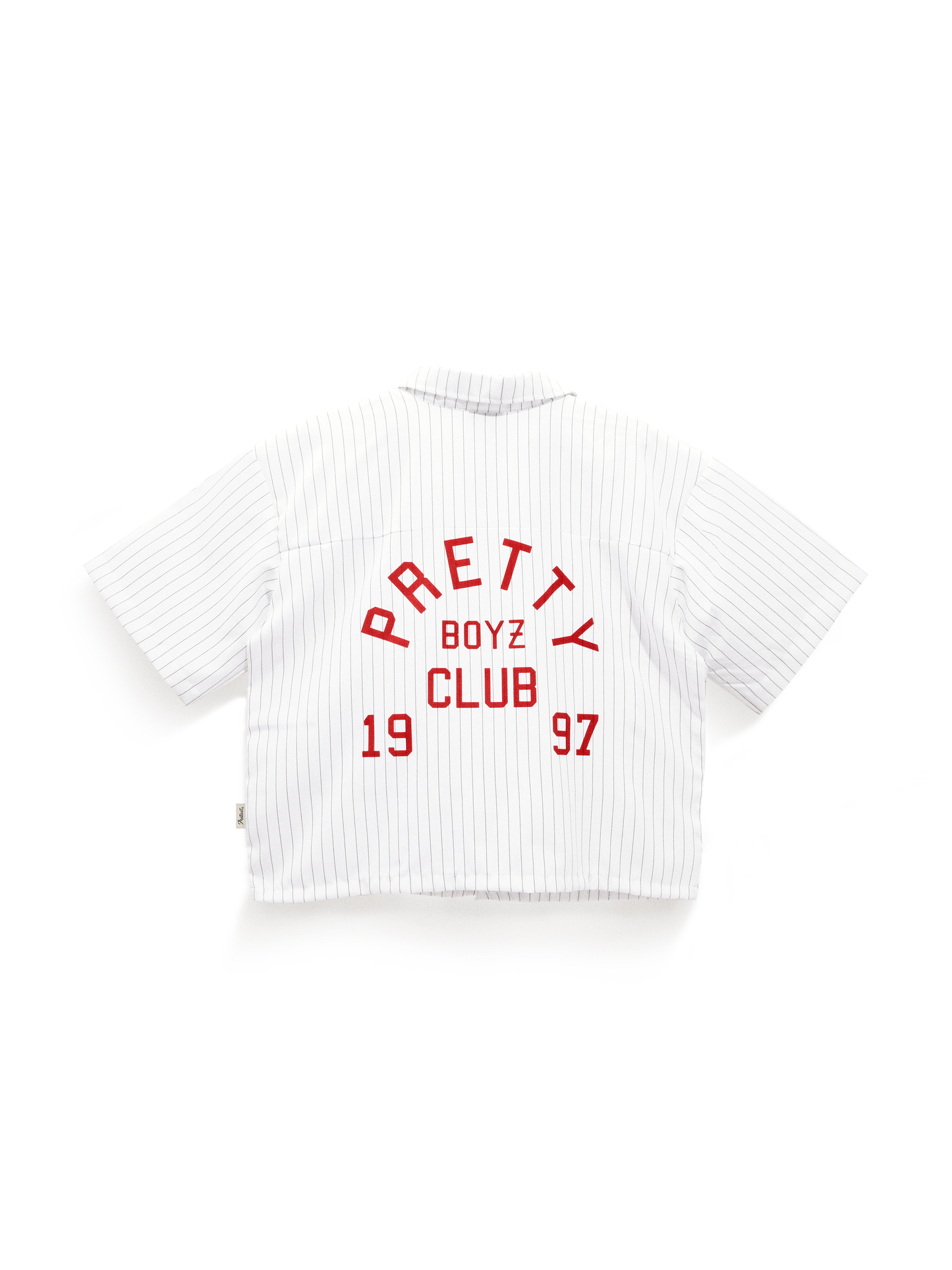 Prettiest®  SS25 CUBAN COLLAR POLO (WHITE PINSTRIPE)